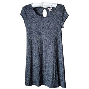 T-shirt Dress Short Sleeve Grey Merle Scoop Neck Keyhole Back Mossimo Size XS